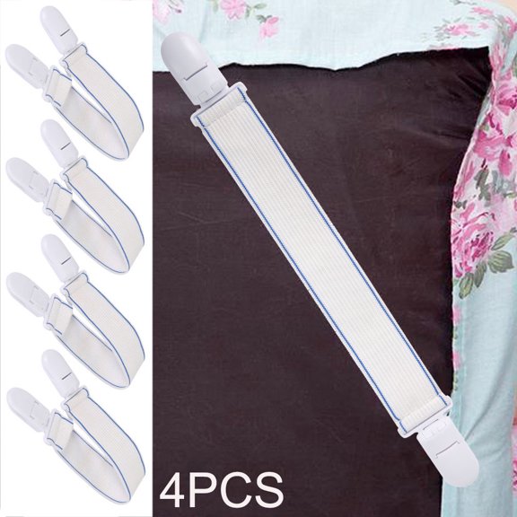 HOTBEST 4Pcs Adjustable Bed Sheet Holders, Bed Sheet Holder Straps, Corner Sheet Clips, Elastic Adjustable Sheet Fasteners Heavy Duty Sheet Grippers For Mattresses Fitted Sheets Flat Sheets
