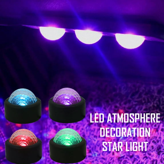 HOTBEST 4x LED Car Interior Atmosphere Footwell Lights USB Charger Decor Lamp 7 Color