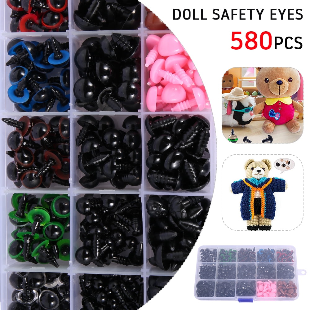 Safety Eyes for Crochet Toys 100X Doll Eyes and Noses Craft Teddy Bear Eyes  - AliExpress