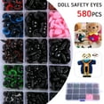 HOTBEST 580X Plastic Safety Eyes and Noses Black Safety Craft Doll Eyes