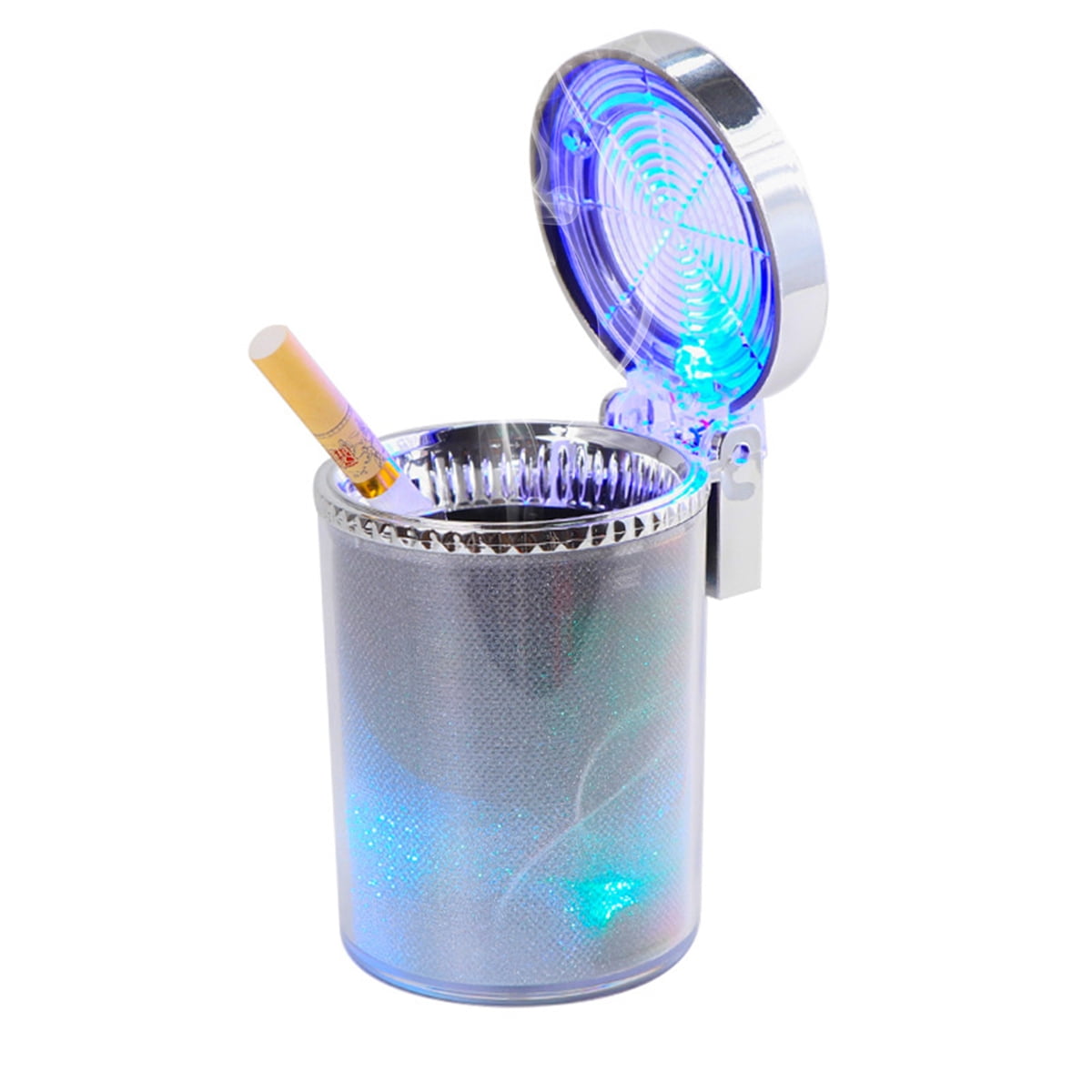 HOTBEST Car Ashtray with LED Light and Flip Lid Self Extinguishing Ash Tray  Air Vent Ash Tray Container Smoke Cup Holder Plastic Vehicle Ashtray for