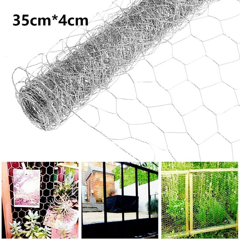 Hotbest Chicken Wire Mesh Roll,Hexagonal Chicken Wire Fence Netting,Floral Chicken Wire, Home and Garden Use, Size: 35cm *4CM, Silver