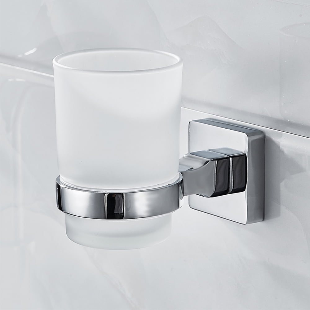 HOTBEST Wall Mountable Bath Accessories: Sturdy Glass Toothbrush ...