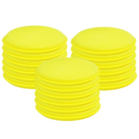 HOTBEST Foam Sponge Polish Wax Applicator Car Detailing Cleaning Pad Round Auto Washing Tool Yellow