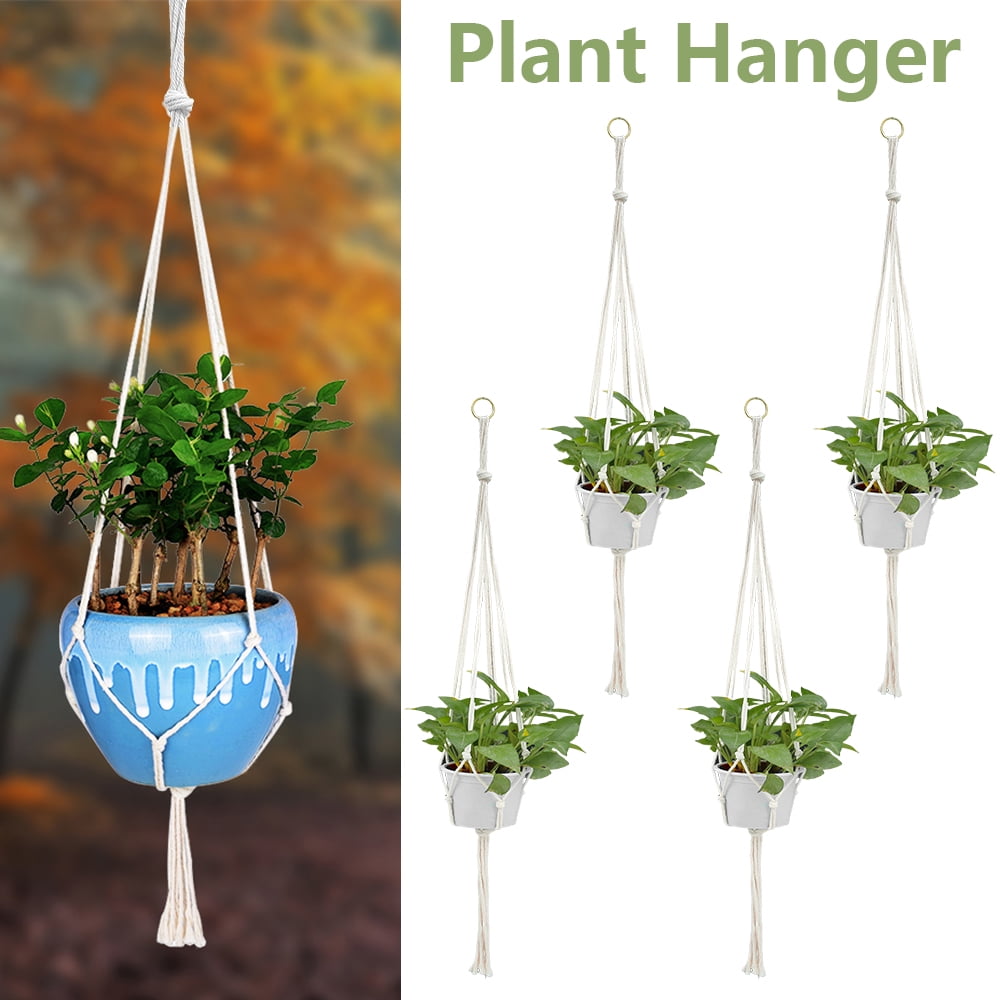 Pluokvzr Gardening Hanging Flower Pot Handmade Cotton Rope Hanging ...