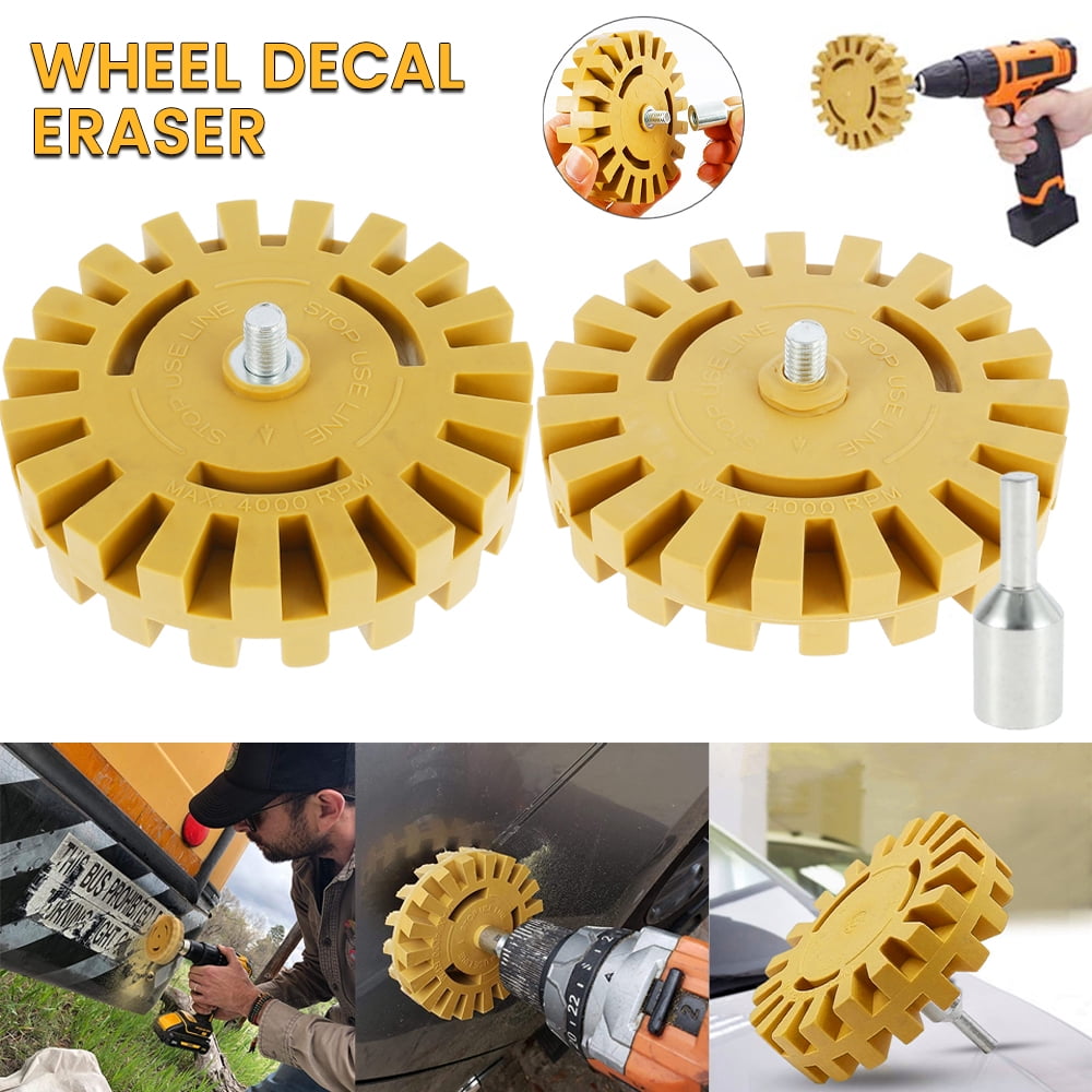 AConnet Decal Remover Eraser Wheel 4 Inch Rubber Eraser Wheel Sticker  Adhesive Remover with Drill Adapter