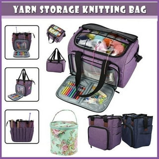 Knitting Bag Yarn Storage Tote - Craft Organizer for Balls of Yarn