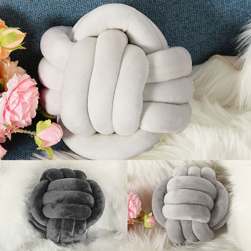HOTBEST Knot Cushion Soft Ball Chunky Knotted Pillow Handmade Plush