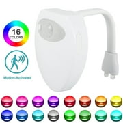 HOTBEST LED UV Sterilizer Toilet Bowl Night Light 8/16 Colors Changing Motion Activated Toilet Seat Lamp RGB Light