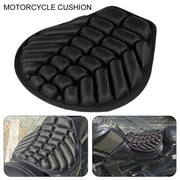 HOTBEST Motorcycle Seat Cushion 3D Air Cushion Pad with Non-Slip Bandages Fixed 14.76 x 14.17 Inch Decompressed Air Cushion Pad Cooling Down Seat Pad for Cruiser Sport Touring Saddles (Black)
