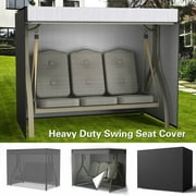 HOTBEST Outdoor Heavy Duty 420D 3 Seater Swing Seat Chair Hammock Cover Garden Patio Furniture Protector Patio Swing Glider Cover Waterproof Anti-UV Replacement Cover