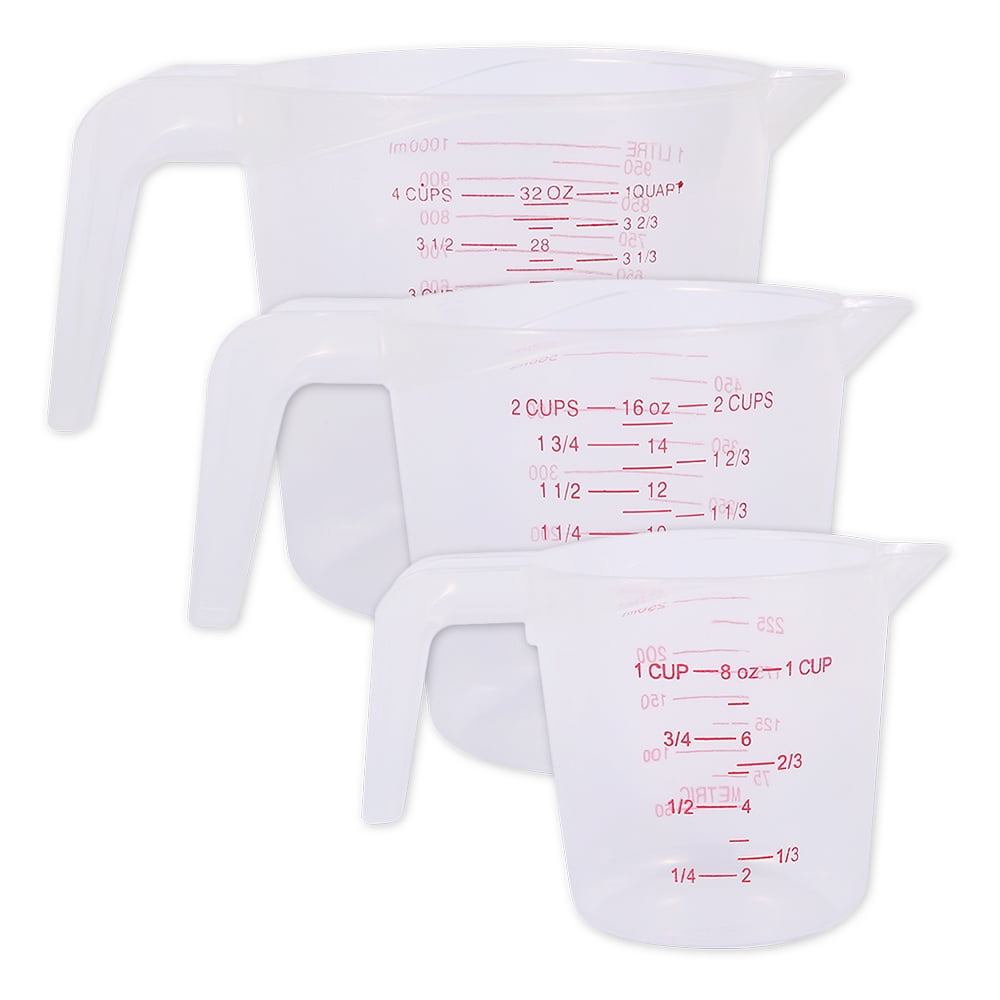 Glass Measuring Cup, 1 1/3-Cup Tempered Glass Liquid Measuring Cups,  12oz/350ml, with Handle and 3 Scales (OZ, Cup, ML), Transparant,  Dishwasher