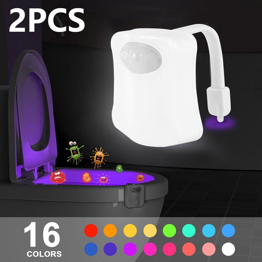HOTUT Toilet Night Light, 16 Colors Home Toilet Light Bathroom Body - View #3