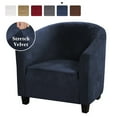 thumbnail image 1 of HOTBEST Velvet Tub Chair Cover Slipcover High Stretch Club Chair Cover Sofa Couch Cover for Living Room, 1 of 7