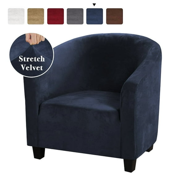HOTBEST Velvet Tub Chair Cover Slipcover High Stretch Club Chair Cover Sofa Couch Cover for Living Room