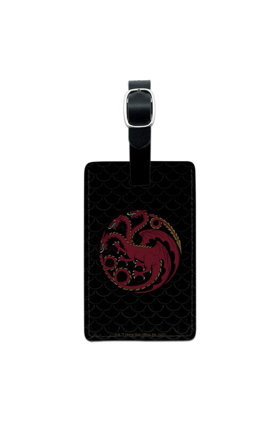 HOTD Targaryen Sigil Scales Rectangle Leather Luggage Card ID Tag