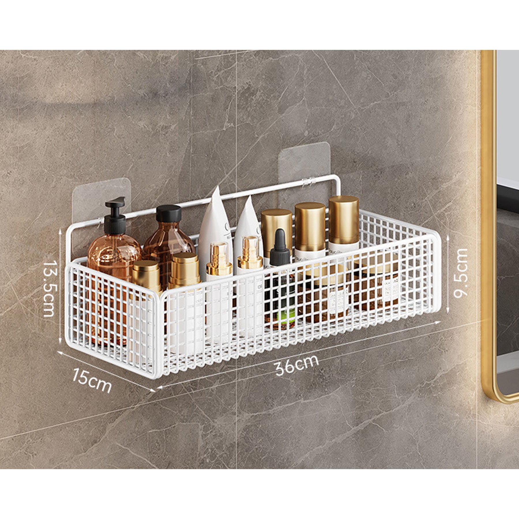 HOTDUCK Punch-Free Rack Toilet Balcony Washroom Wash Basin Wall-Mounted ...