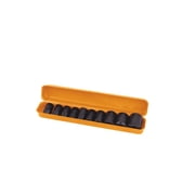 HOTECHE 10-Piece 1/2" Drive Impact Socket Set SAE 7/16" to 1" 6-Point CR-V with Metal Case