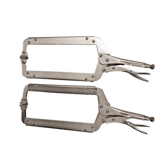 HOTECHE 2-Pack 18" Locking C-Clamp Pliers with Swivel Jaw Pad - Heavy Duty Welding & Fabrication Tool (Model 110718)