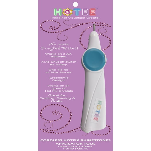 HOTEE CORDLESS Hotfix Iron On Rhinestones Applicator Tool Setter Bedazler Wand. Great for Sewing Quilting Renaissance Dance Hawaiian Costumes Outfit Drapery Décor Scrapbooking and General crafts.