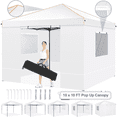 thumbnail image 1 of HOTEEL 10' x 10' Outdoor Canopy Party Tent EZ Pop Up Canopy Portable Commercial Instant Canopy Shelter Tent Waterproof Gazebo with 4 Sidewalls & Carry Bag,Stakes & Ropes,White, 1 of 9