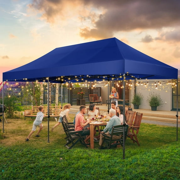 SANOPY 10' x 20' Canopy Tent EZ Pop Up Party Tent Portable Instant Commercial Heavy Duty Outdoor Market Shelter Gazebo with Roller Bag, Dark Blue(Windproof Upgraded)