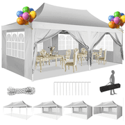 HOTEEL 10' x 20' Pop up Canopy Tent,Heavy Duty Waterproof Commercial Instant Gazebo,Outdoor Canopy for Party,Wedding,Event,Backyard,White