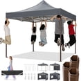 thumbnail image 1 of HOTEEL 10x10 Heavy Duty Canopy Tent,Commercial Pop Up Gazebo with 4 Sidewalls,Waterproof UV50+ Party Tent&Carry Bag(Gray), 1 of 12