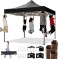 thumbnail image 1 of HOTEEL 10x10 Heavy Duty Canopy Tent,Commercial Pop Up Gazebo with 4 Sidewalls,Waterproof UV50+ Party Tent&Carry Bag(Black), 1 of 12
