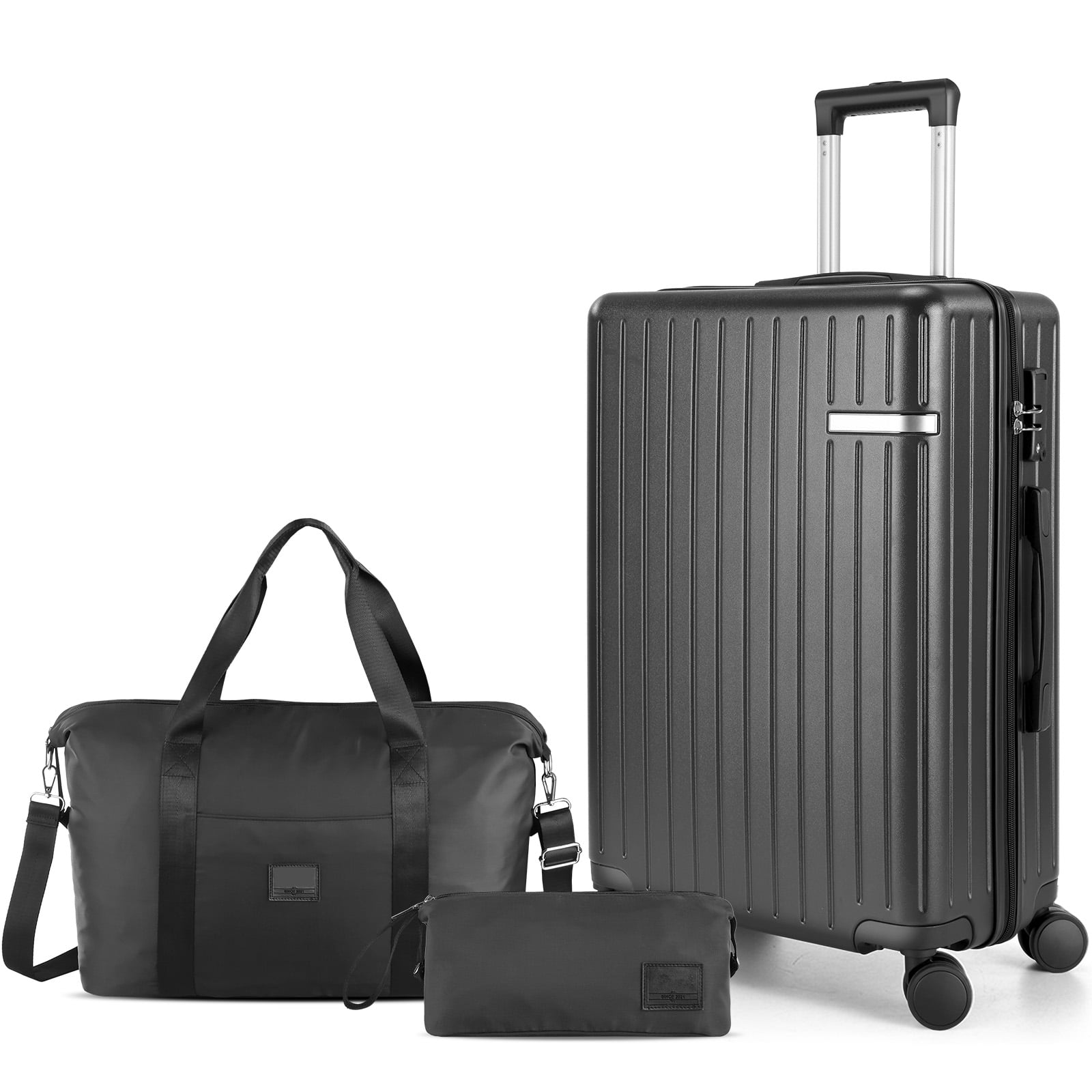 HOTEEL Luggage Sets 3 Piece 20 in Carry on Luggage Set with Gym bag + Toiletry Bag, Hardshell PC ABS Suitcase with 360° Spinner Wheels for Women Men