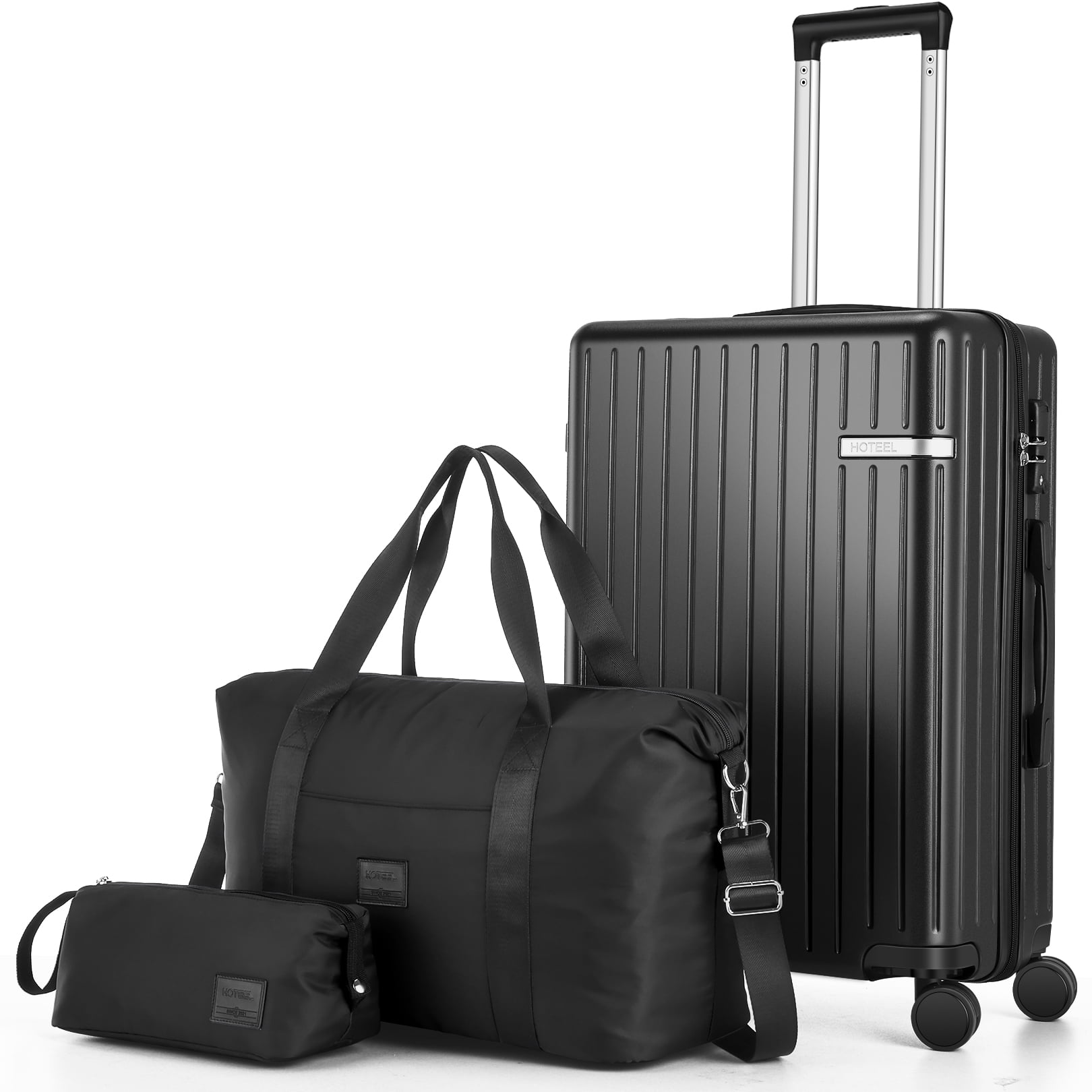 HOTEEL 20in Luggage Sets 3 Piece, PC Hardshell Suitcase with Spinner Wheels TSA Lock, Lightweight Travel Carry on Luggages with Luggage Bag&Toiletry Bag for Women and Men