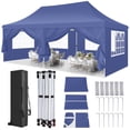 thumbnail image 1 of HOTEEL 10'x20' Pop up Canopy Tent with 6 Removable Sidewalls, Instant Outdoor Canopy Shelter with Upgrade Raised Roof and Carry Bag,Dark Blue, 1 of 12
