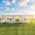 thumbnail image 1 of HOTEEL 10'x30' Canopy Party Tent with 6 Removable Sidewalls, Outdoor Tent for Parties, Event Tent, Large Canopy for Weddings, BBQ, Parties, Patio Camping Gazebo, Waterproof, White, 1 of 11