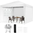 thumbnail image 1 of HOTEEL Canopy 10x10 Pop Up Canopy Tent with 3 Sidewalls Party Tents for Parties Weddings Backyard Waterproof Canopy Outdoor Commercial Canopy Event Tent with Stakes, Ropes, White, 1 of 7