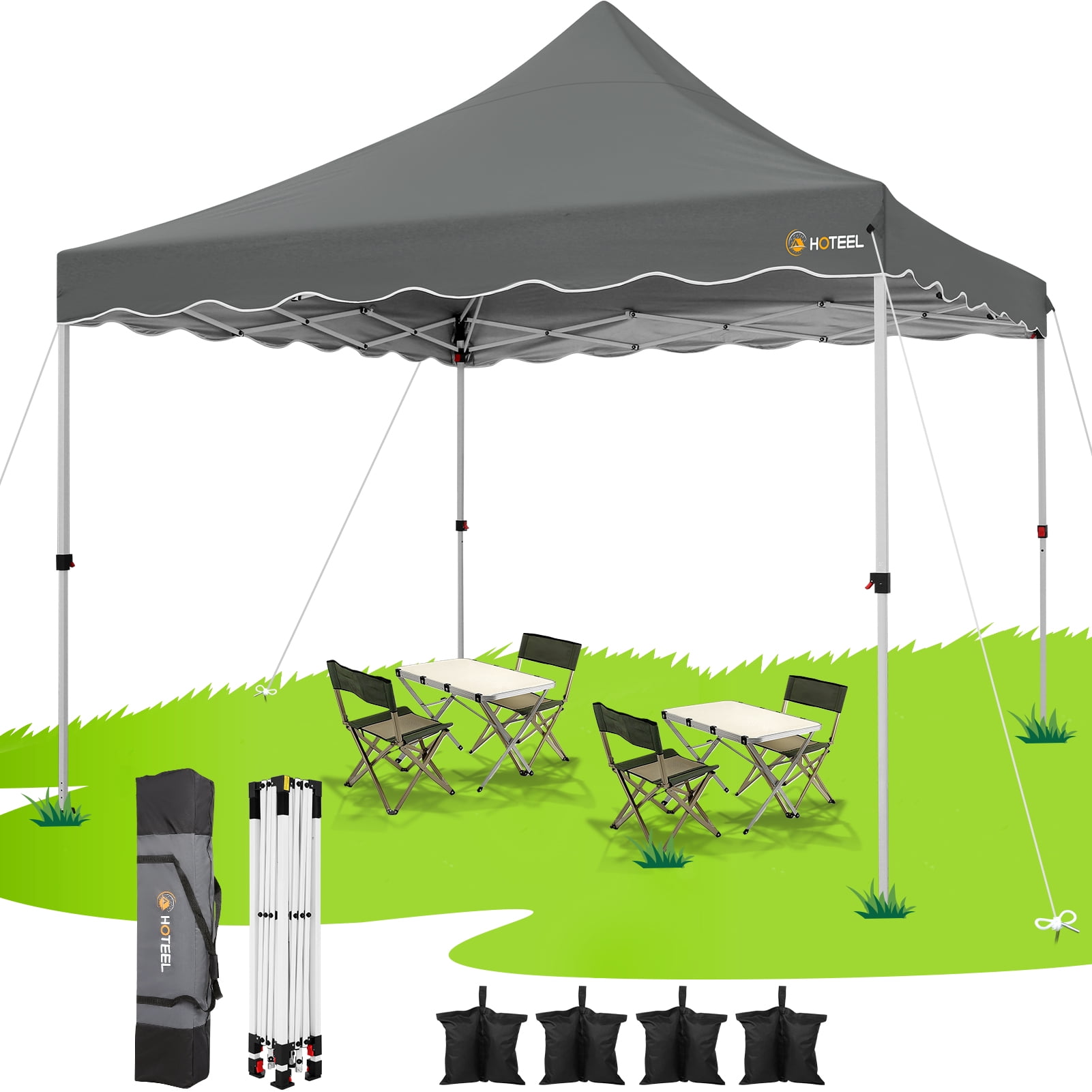 HOTEEL 10x10 Pop Up Canopy Outdoor Shade, Easy Up Sun Shelter with One ...