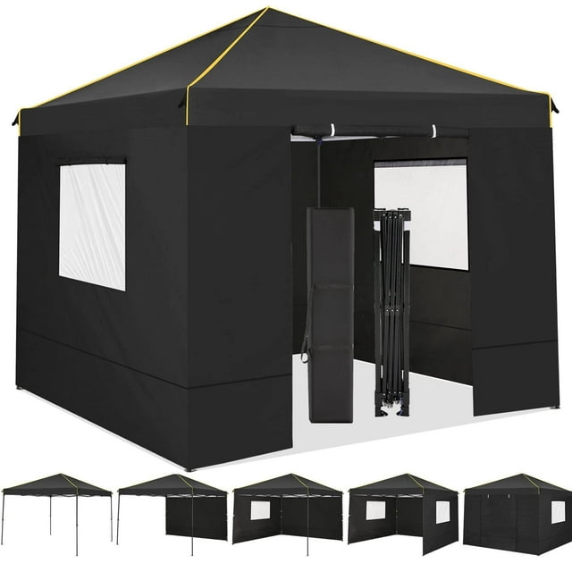 HOTEEL 10x10 Pop Up Canopy Tent with 4 Removable Sidewalls,Waterproof