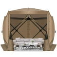 thumbnail image 1 of HOTEEL 10x10 ft Pop Up Gazebo Screen House Tent for Camping with 4 Sidewalls and Mosquito Netting, Waterproof, UV Resistant, Portable Carry Bag, for Outdoor Camping, Lawn and Backyard, Khaki, 1 of 9