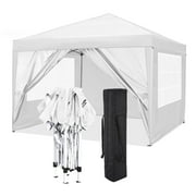 HOTEEL 10x20 Pop up Canopy Tent, Protable Canopy Tent with 6 Sidewalls Waterproof Commercial Pop up Tent for Parties, Wedding, Camping, Courtyard with Carry Bag,White