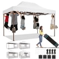 thumbnail image 1 of HOTEEL 10x15 Heavy Duty Canopy, Pop up Commercial Canopy Tent with 4 Sidewalls, Easy Up Wedding Party Tent, Outdoor Instant Carport Gazebo,White, 1 of 10