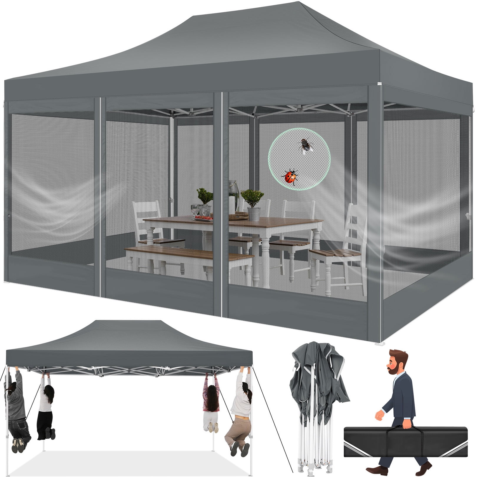 Pop Up Tent COBIZI 10x10 Pop Up Canopy Tent Gazebos, Ez Up Canopy