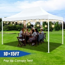 HOTEEL 10x15 Heavy Duty Canopy Tent ,Pop up Canopy for Parties Wedding,Commercial Easy up Gazebo with Roller Bag,UV 50  &,White