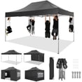 thumbnail image 1 of SANOPY 10x15 Heavy Duty Pop up Canopy Tent with 4 Sidewalls,Outdoor Waterproof Canopy Tent Event Shelter for Parties, Commercial-Series, Black, 1 of 7