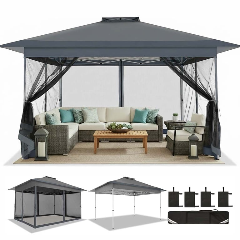 HOTEEL 10' x 15' Outdoor Pop-Up Gazebo Canopy with Mosquito