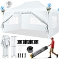 thumbnail image 1 of HOTEEL 10x15 Pop Up Canopy Tent Heavy Duty with 4 Sidewalls,Tents for Parties Outdoor Canopy Event Tent Wedding with Roller Bag,UV 50+ & Upgraded No Water Accumulation,Thick Hexagonal Legs,White, 1 of 11
