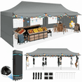 thumbnail image 1 of HOTEEL 10x30 Heavy Duty Canopy Tent with 6 Removable Sidewalls,Pop up Outdoor Commercial Party Wedding Tent with Roller Bag,Waterproof & UV 50+, Extended Awning, Gray, 1 of 10