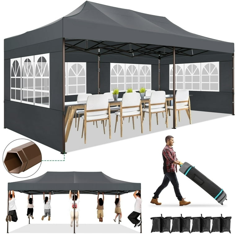 HOTEEL 10x20 Heavy Duty Canopy Tent for Outside Events and
