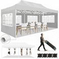 thumbnail image 1 of HOTEEL 10x20 Heavy Duty Canopy Tent with 6 Removable Sidewalls,Pop up Outdoor Commercial Party Wedding Tent with Roller Bag,Waterproof & UV 50+,White, 1 of 12