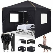 Hoteel 10x10 Canopy Tent with 4 Removable Sidewalls,Pop up Gazebo for Parties Wedding,Outdoor Party Tents with Carry Bag,Black