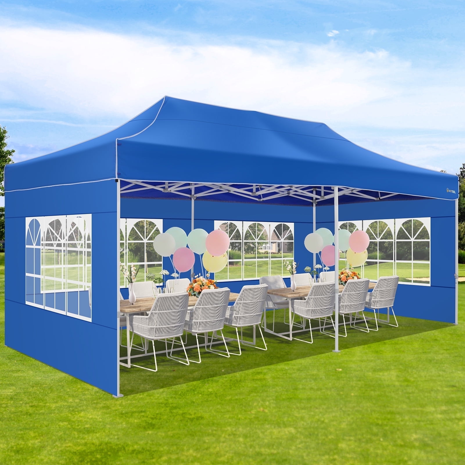 HOTEEL 10x30 Pop Up Canopy Tent with 8 Sidewalls,Heavy Duty Wedding