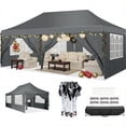 thumbnail image 1 of HOTEEL 10x20 Pop Up Canopy Tent with 6 Removable Sidewalls, Outdoor Waterproof Canopy Tents UV 50+ for Partie Wedding, Heavy-Duty Stable Frame and Carry Bag, Gray, 1 of 13